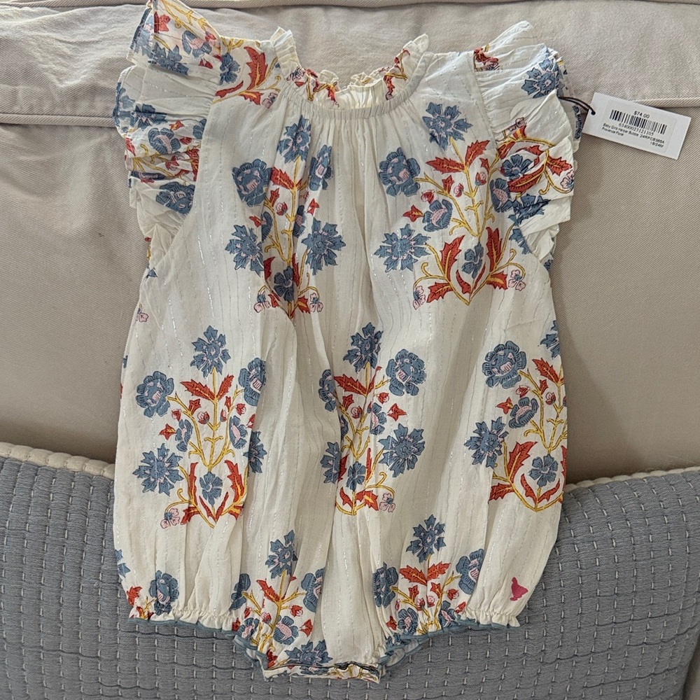 NWT Girls Bubble Romper - Pink Chicken